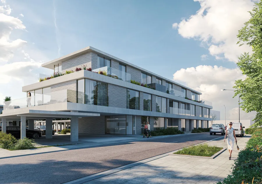 appartement voorgevel render moerkerke