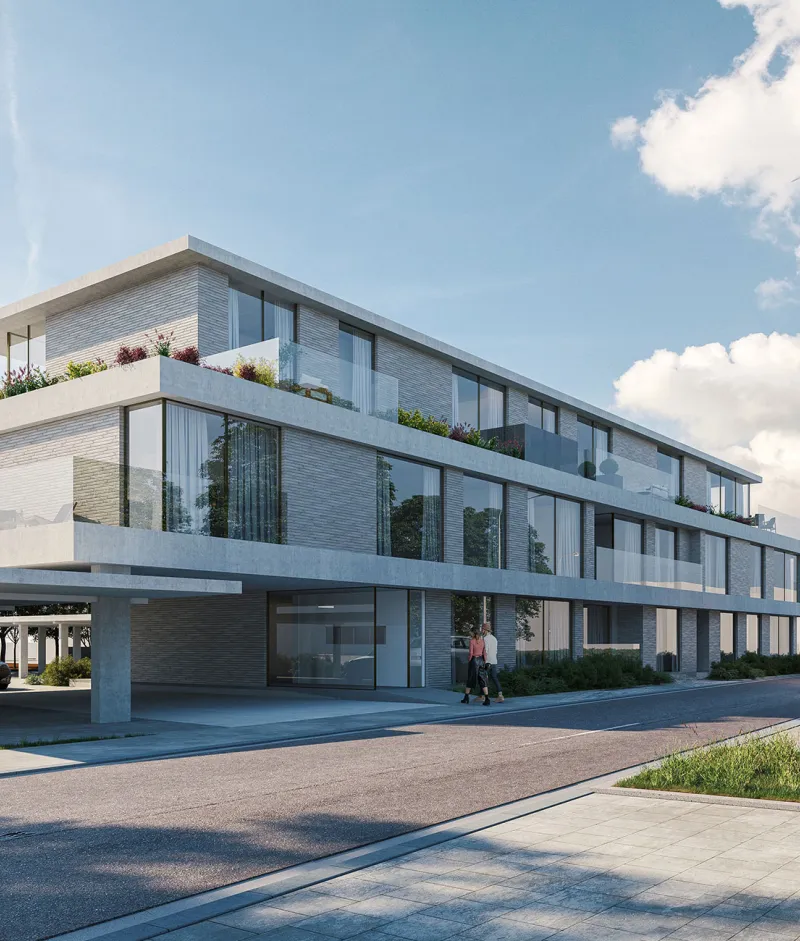 appartement voorgevel render moerkerke